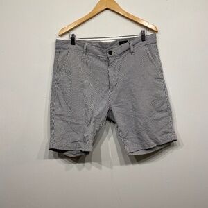 AG Jeans The Wanderer Modern Short in Blue and White Stripe